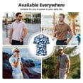 thumbnail image 5 of KLL Rose Flowers Print Men's Short Sleeve Golf Polo,Three-Button Polo Shirts Summer Fashion Golf Shirt-4X-Large, 5 of 6