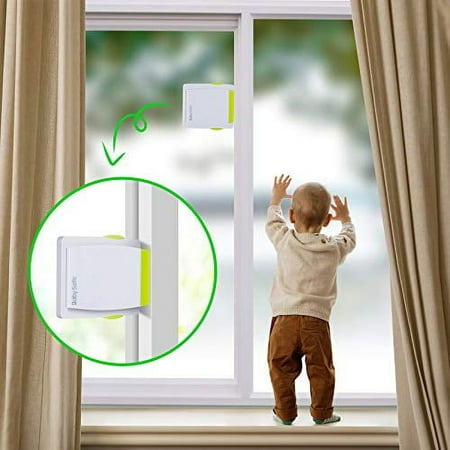 4 Pack Sliding Glass Door Locks for Child Safety, Baby Proof Closets, Sliding Window Locks, with Strong Adhesive Tape, No Screws or Drills, Easy Clean