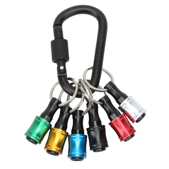 Keychain Holder, Aperture Approx 7mm / 0.3in Aluminum Alloy Drill Bit Holder For Bits For Drill Bits For Home For Screwdrivers