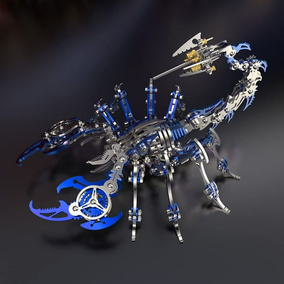 Puzle 3D de metal Scorpion Konhaof Azul para adultos con colores
