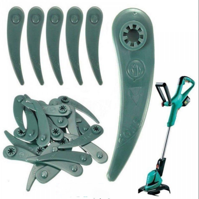 50 Uds cuchillas de plástico para cortacésped agricultura silvicultura jardinería accesorio de repuesto para cortacésped-dentado ACTIVE Biensenido a ACTIVE
