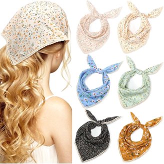 Floral Head Scarf, Dotwork Style Lily Bloom, Head Wrap, 3  display picture 3