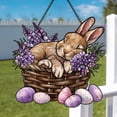 thumbnail image 2 of Easter Spring Seasonal Rabbit Sun Catcher: Acrylic Stained Glass Style Window Hanging, 2 of 3