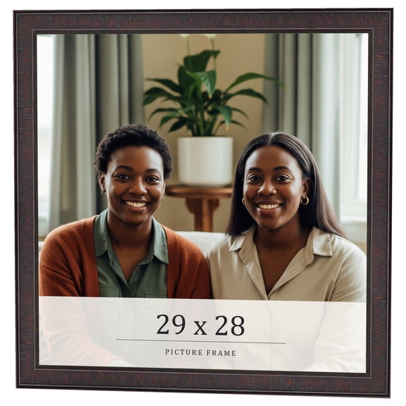 29x28 Rustic Brown Real Wood Picture Frame Width 0.75 inches | Interior Frame Depth 0.5 inches |