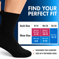 thumbnail image 4 of Debra Weitzner Diabetic Socks For Men and Women Loose Fit Non-Binding Cotton Crew Socks 10/13 Black 6 Pairs, 4 of 7