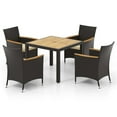 thumbnail image 1 of Pemberly Row 5 PCS Patio Dining Table Set for 4 Rattan Conversation Set Brown, 1 of 8