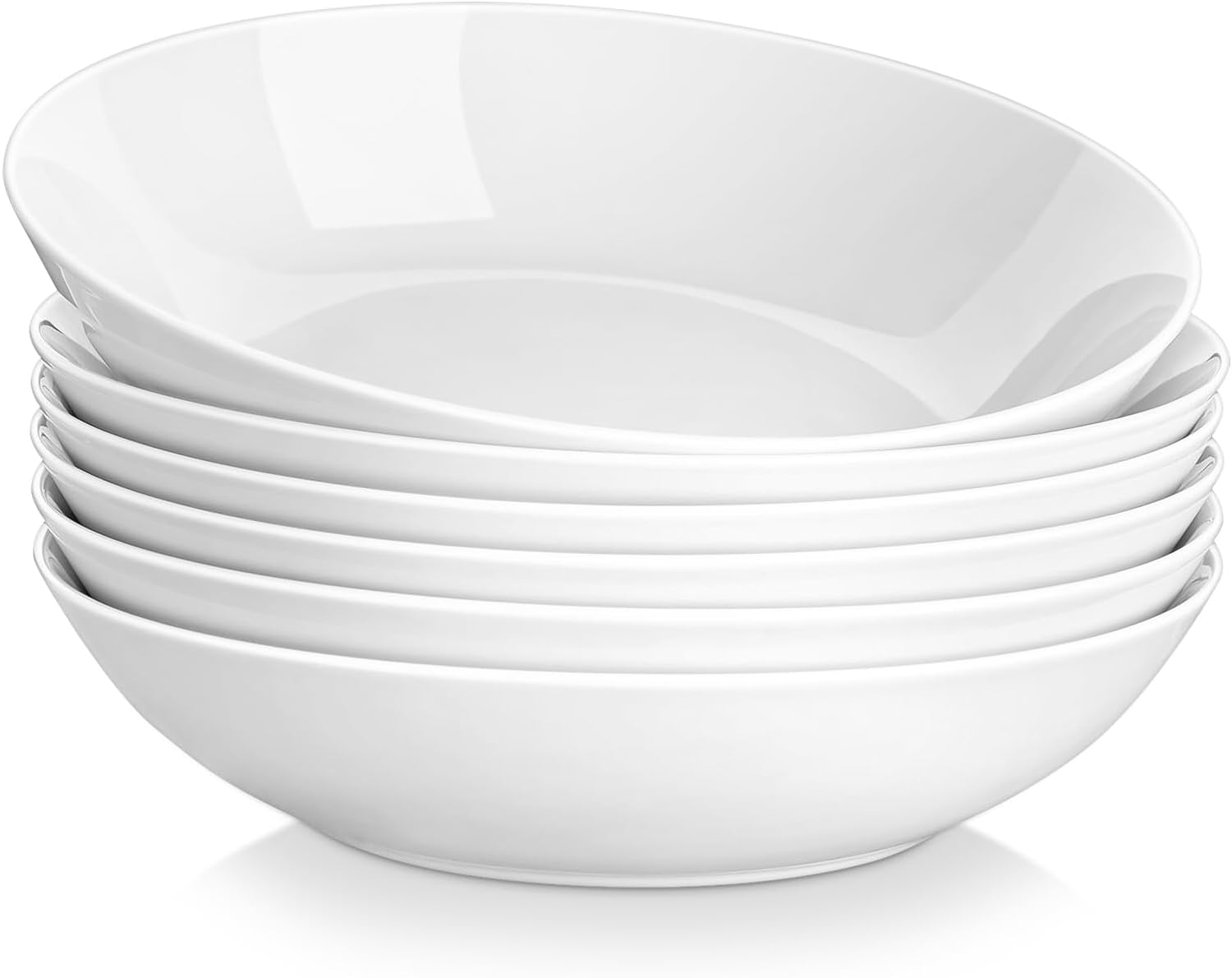 Vancasso 6-Piece White Porcelain Pasta and Salad Bowls photo 1
