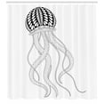 thumbnail image 2 of Ambesonne Jellyfish Shower Curtain, Monochrome Animal, 69"Wx84"L, Charcoal Grey White, 2 of 2