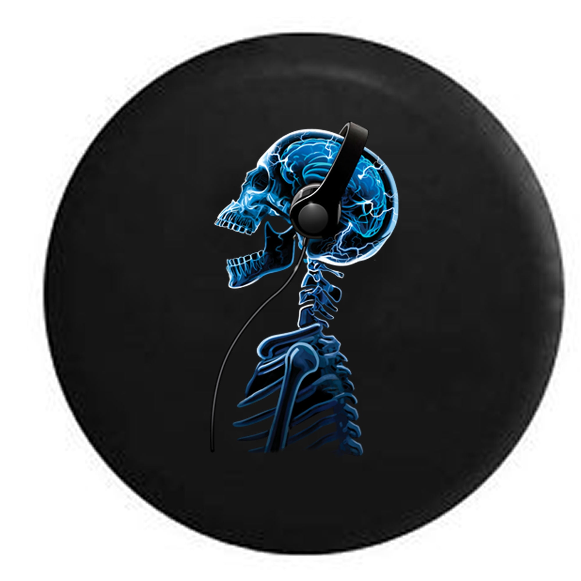 Skeleton Skull Headphones Lightning Electricity Black 33 in Walmart