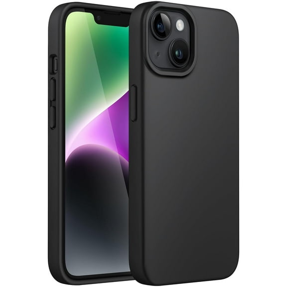 Silicone Case for iPhone 14 6.1-Inch, Silky-Soft Touch Full-Body Protective Phone Case, Shockproof Cover with Microfiber Lining (Black)