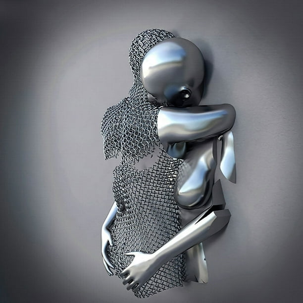 TALENT Toy,Love Heart Gray-3D Art Wall Poster Abstract Steel Wire Metal
