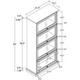 thumbnail image 2 of Tall Bookcase with Glass Doors, 63" H Glass Curio Display Cabinet with Flip up Doors, Elegant Storage Cabinet with 4-Tier Shelves, Rack for Living Room (Brown, 31.5" W x 13.7" D x 63" H), 2 of 9