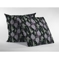 thumbnail image 3 of Tropics Falling Double Sided Suede Pillow, Zippered, Purple and Dark Green, 3 of 5