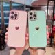 thumbnail image 4 of Funda de teléfono de lujo para iPhone 14, 11, 12, 13 Pro Max, X, XR, XS Max, 7, 8 Plus, corazón de amor galvanizado, patrón lateral lindo, funda de TPU suave, 4 of 4