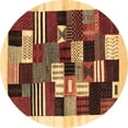thumbnail image 1 of Ahgly Company Indoor Round Abstract Brown Contemporary Area Rugs, 7' Round, 1 of 4