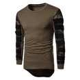 thumbnail image 1 of Camiseta de hombre Camuflaje Costura Jersey de manga larga Suéter Casual Pompotops oipoqjl17772, 1 of 8