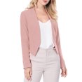 thumbnail image 1 of Blazer de Travail pour Femme Sans Col, Veste de Complet d'Affaires Décontractée, Blazer Court, Rose G, 1 of 8