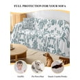 thumbnail image 4 of Teal Blue Green Couch Cover for 2 Cushion Couch, Vintage Farmhouse Boho Flower Leaf Washable Love Seat Sofa Covers Slipcover, Throw Sofa Covers for Pets, Furniture Protector 71"x102", 4 of 9