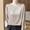 Khaki women silk satin tshirt a1, variant on SSZMDLB Women Silk Satin Long Sleeve Tshirt Round Neck Flowy Casual Basic Blouse Travel Vacation Outfits Summer Tops, Beige L