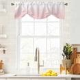 thumbnail image 3 of Pink Ombre Stripe Tie Up Valance Curtains for Windows, Kitchen Curtains Window Treatments, Modern Abstract Art Gradient Striped Short Window Shades Valances for Bedroom Bathroom Cafe 54"x18", 3 of 8