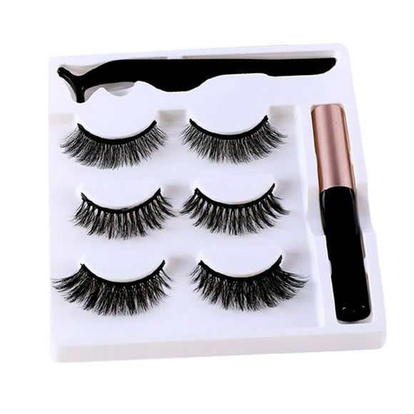 Delineador De Ojos 3D Pares De Pestañas Postizas De - 2 2 Sunnimix delineador de ojos con pestañas postizas