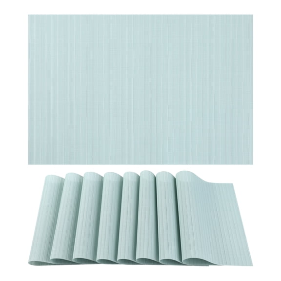 Unique Bargains Placemats 8 Pack Placemats for Kitchen Dining Table Decor Light Green