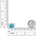 thumbnail image 3 of Gem Stone King 925 Silver and 10K Yellow Swiss Blue Topaz and White Moissanite and Diamond Ring for Women (9.25 Cttw, 12MM Cushion and 5mm Trillion) (Size 8), 3 of 3
