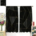 thumbnail image 3 of Black Blackout Curtains,Abstract Geometric Black Golden Art Rod Pocket Window Drapes For Living Room Bedroom Dining Room Decor 42"W x 63"L (Pack of 2), 3 of 6