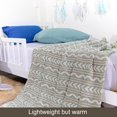 thumbnail image 3 of Ntbay Flannel Fuzzy Soft Warm Cozy Toddler Blanket, Fluffy Warm and Lightweight Reversible Wave Pattern Toddler Plush Blanket for Stroller, Crib, Travel, 30" x 40", Brown, 3 of 5
