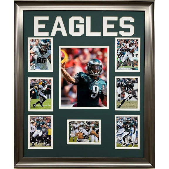 Collage- "Philadelphia Eagles" Framed Art NFL Football - 7 photo cut out mats Generic