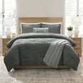 thumbnail image 2 of Mainstays Tonal 5-Piece Black Stripe Matelasse Comforter Set, King, 2 of 14
