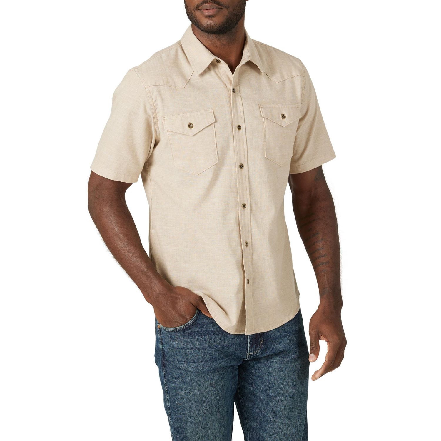 Wrangler Men's Short Sleeve Chambray Shirt
