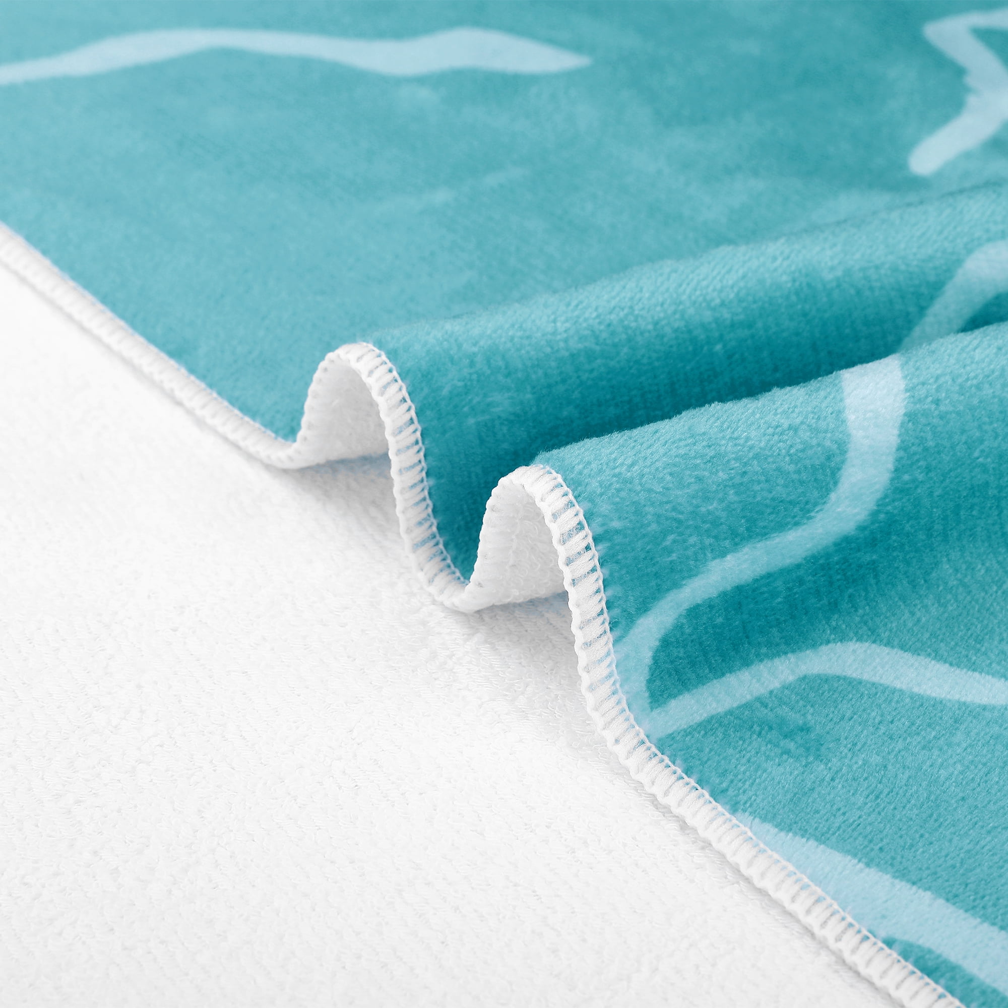 Unique Bargains Oversized Beach Towel Absorbent Quick Dry Thick Pool Towels for Swimming Wave