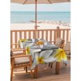 thumbnail image 2 of Outdoor Tablecloths with Umbrella Hole & Zipper, Yellow Plumeria Flower 60 x102 Inch Rectangle Tablecloths, White Stones Country Floral Grey Waterproof Table Cloth, Patio/Pool/Picnic Table Covers, 2 of 8