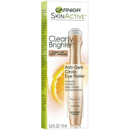 Garnier SkinActive Clearly Brighter Sheer Tint Light/Medium Anti-Dark Circle Eye Roller 0.5 fl. oz. (Best Eye Roller For Dark Circles)