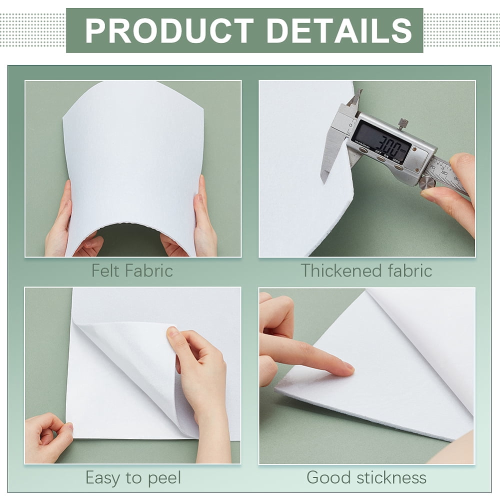 Self-adhesive Felt Fabric for DIY Craft Square White 29.7x29.7x0.3cm