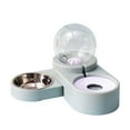 thumbnail image 3 of Cat Feeder Automatic Plastic Cat Waterer Food Feeder with Stainless Steel Bowl, 3 of 7