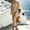Beige, variant on QUNYINEY One Shoulder Vacation Dresses for Women Summer Striped Long Puff Short Sleeve A Line Dress Loose Fit Casual Dresses