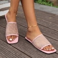 thumbnail image 4 of Womens Pink Mesh Slide Sandals Flat Open Toe Breathable Heart Pattern Cute Summer Beach Shoes,Size 6.5, 4 of 8
