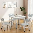 thumbnail image 4 of Adjustable Kids Table and 4 Chairs Set - Whiteboard Desktop, Non-Slip Legs, Easy-Clean, Storage Box - Versatile Toddler Furniture for Home, Playroom, Study room - Light Gray, With Storage Box, 4 of 9