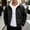White, variant on Men's Contrast Piping Stand Collar Jacket Zip Up Retro Athletic Windbreaker Casual Outerwear for Street Daily Sports Wear White XXXXXL