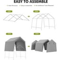 thumbnail image 6 of Portable Storage Shelter Shed 10x10 FT, Outdoor Portable Carport with Roll-Up Zipper Door, Waterproof, UV Resistant Storage Tent for Motorcycles, Bicycles, Firewood, Utility Room, 6 of 7