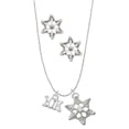 thumbnail image 1 of Delight Jewelry Silvertone 10K Silver tone Snowflake Charm Necklace and Stud Earrings, 1 of 4