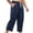 Navy, variant on HOOMEUMY Mens Crinkled Gauze Pants Drawstring Elastic Waist Casual Summer Trousers Light Breathable For Beach Vacation Daily Wear