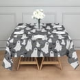 thumbnail image 3 of Ghostly Boo Halloween Pattern Square Tablecloth,Waterproof Square Table Cover,Wipeable Spillproof Washable Table Cover for Home Kitchen Party Decor 52"x52"(132x132cm), 3 of 6