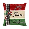 thumbnail image 4 of Queilt 4 Pieces Red Green 45x45cm Merry Christmas Pillowcase, Linen Winter Pillowcase Set, Christmas Pillowcase, Cartoon Snowman Elk Pattern Home Decor, 4 of 5