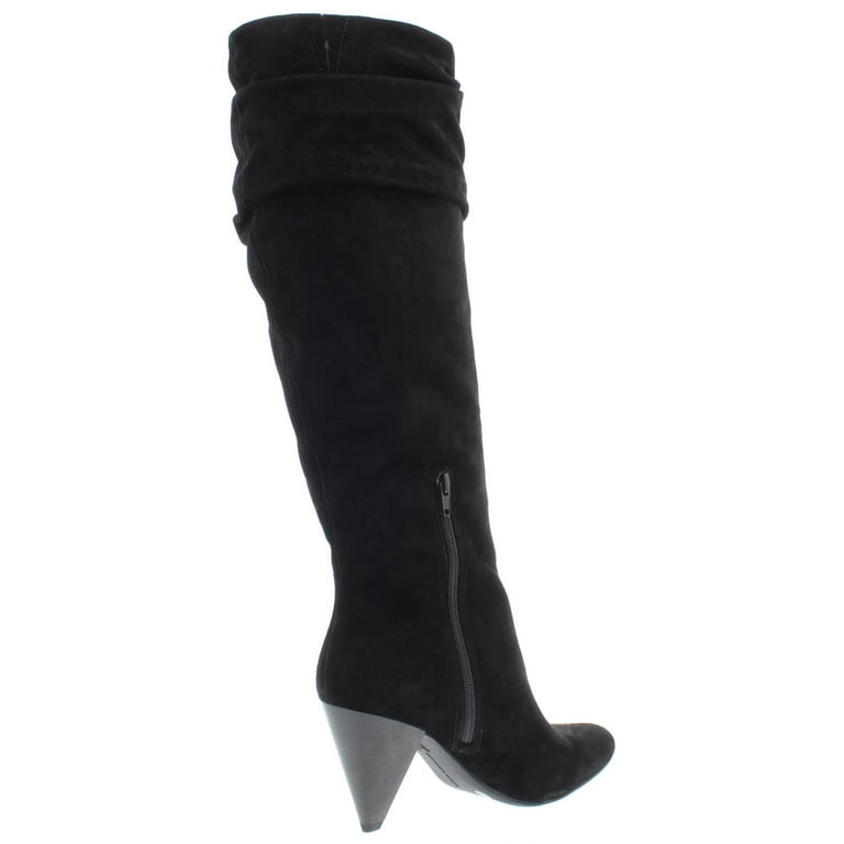 INC Womens Gerii Suede Pointed Toe Knee High Boots Black 7.5 Medium B M