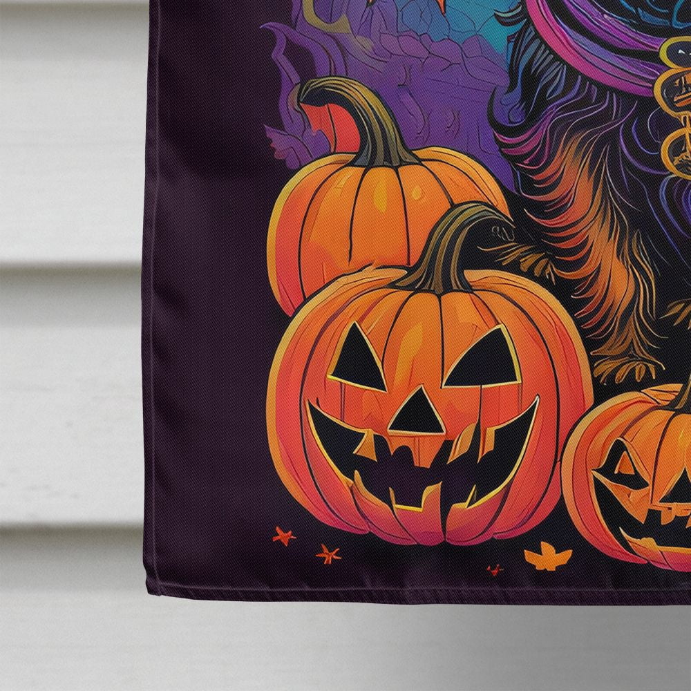 Halloween Cairn Terrier Dog House Flag 28x40IN Double-Sided Polyester Decorative Sleeve Pole Flag for Outdoor Home Garden