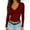 #0227-Wine, variant on Uootdi Cropped Long Sleeve Shirts for Women Boat Neck Bell Sleeve Stretchy Slim Fit Going Out Tops Lightweight Plain Pullover Basic Y2K Tops Gift