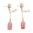 thumbnail image 2 of Pendientes de mujer, hermosa flor con resina epoxi cubierta do, 2 of 9